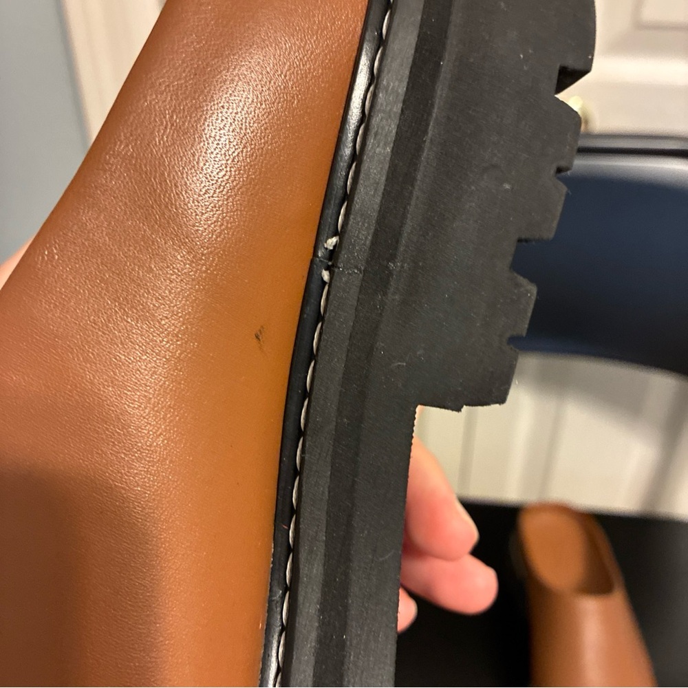 Jenni Kayne Tan Leather Mule Clogs - Picture 3 of 11